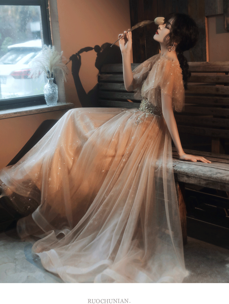 Cross-Border Summer New European and American Women's Clothing Elegant Fashion Dress Single Oblique Shoulder Strap Sequined Split Dress