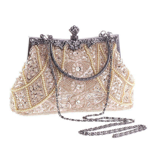 Handbag Retro Heavy Craft Beaded Embroidered Bag Evening Wear Portable Dinner Bag Classic Cheongsam Perfect Match Bridal Bag Bridesmaid Bag H1203