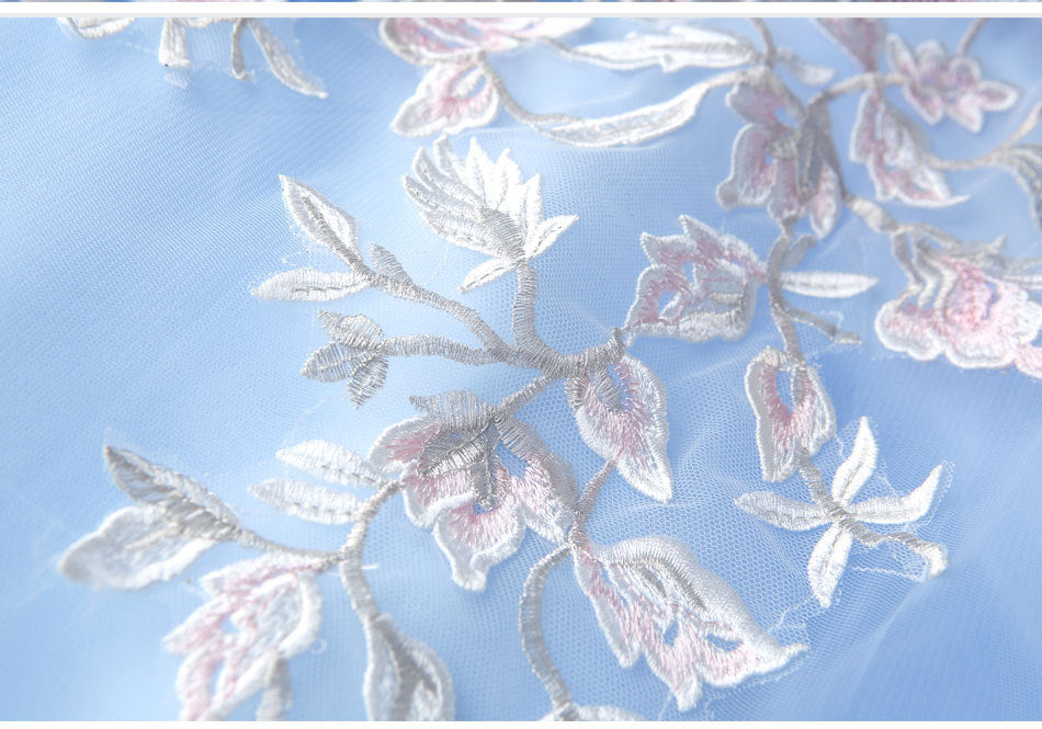 Super Fairy Wedding Dress 2024 Autumn Blue Flower Art Exam Catwalk Fashion Trend Foreign Trade Banquet Evening Dress for Women