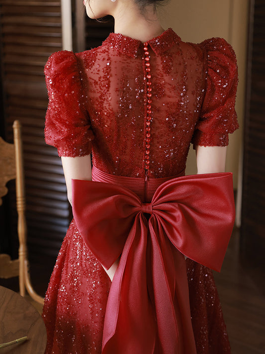 TOAST Clothing Bride Engagement Dress High-End Niche Temperament Red Daily Style Small Family Visiting Shoes Dress