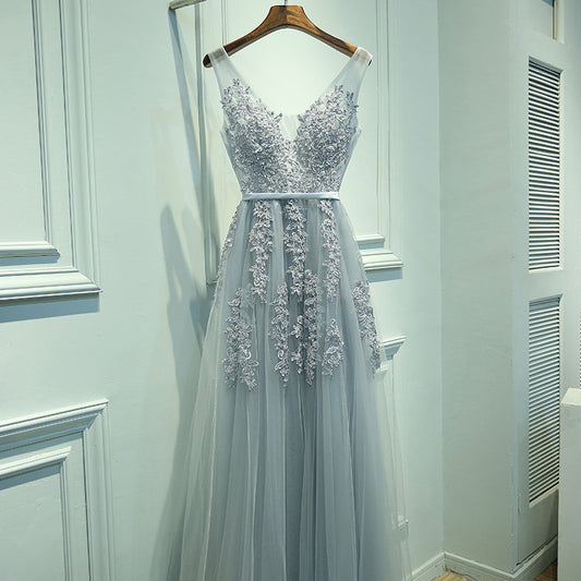 Factory Wholesale 2024 New Banquet Evening Dress Bride Toast Dress Long Lady Host Bridesmaid Dress