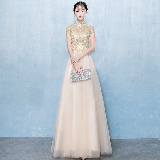 Evening Dress for Women 2024 New Summer Banquet Elegant Atmosphere Queen Annual Meeting Temperament Host's Dress Dress