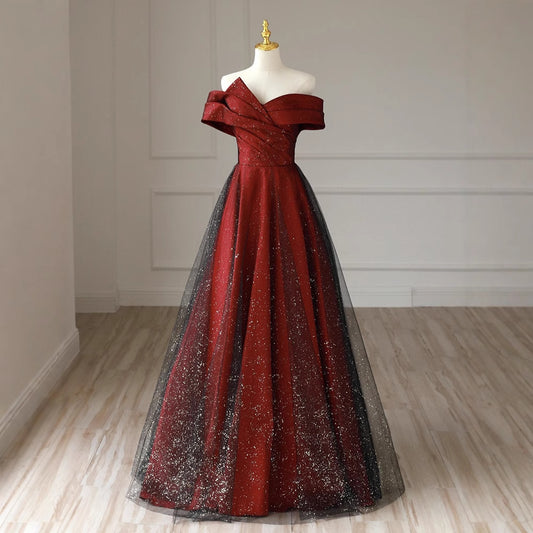 French Toast Clothing Elegant off-Shoulder Red Maternity Bridal Dresses plus Size Plump Girls Slimming Bridal Marriage Engagement Dress