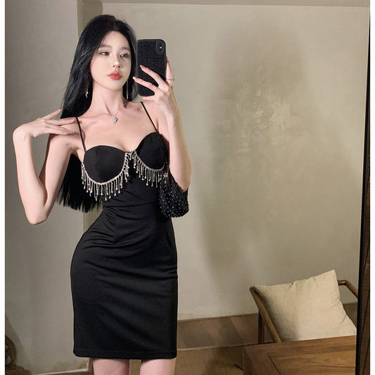 Party Dress Sling Black skirt dinner night Evening dresses H8442