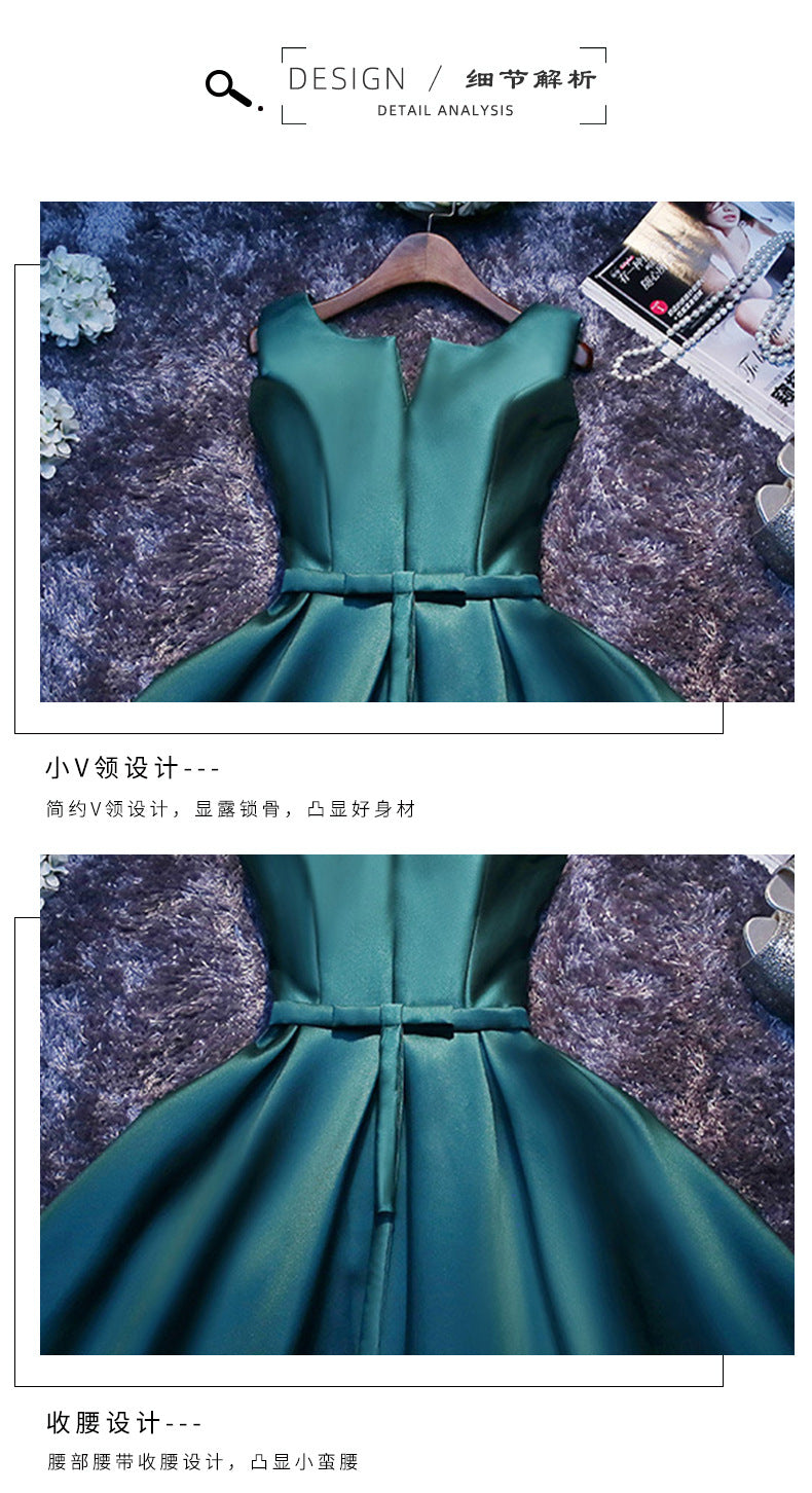 (In Stock) Evening Dress Short 2024 New Korean Style Party Dress Bridesmaid Dress Sister Sample Room Hanging Sample