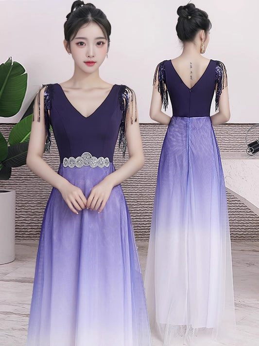 Evening Dress Dress Women's New Elegant Slim-Fit Host Banquet Dress Night Show Foot Massage Technician Work Clothing