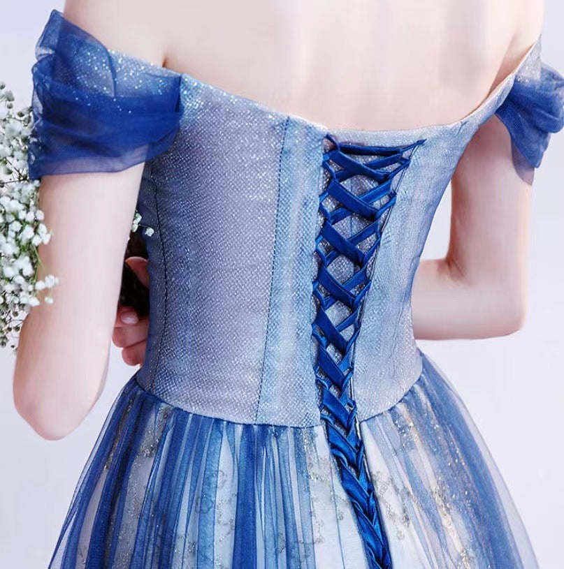Host Formal Dress Female 2024 New Fashion Dream Banquet Temperament Generous Long Evening Dress for Toasting