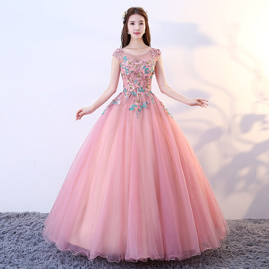 2024 New Colorful Wedding Dress Solo Performance Costume Pettiskirt Vocal Chorus Art Examination Host Dress for Women