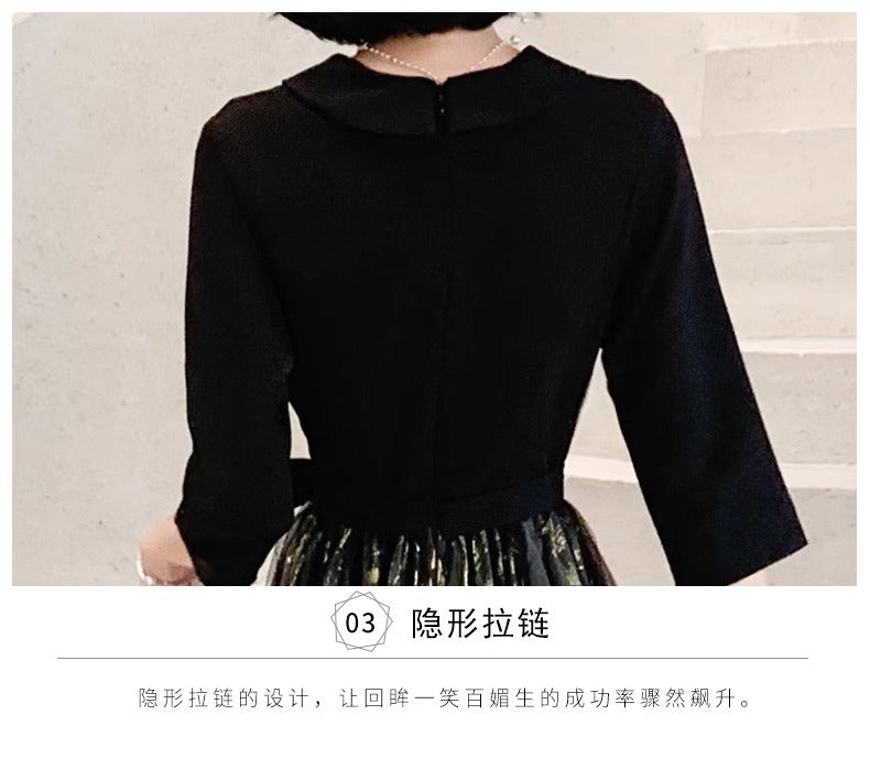 Evening Dress 2024 New Performance Dress Female Dress Black Banquet Skirt Long Atmosphere Queen Birthday Party Dress