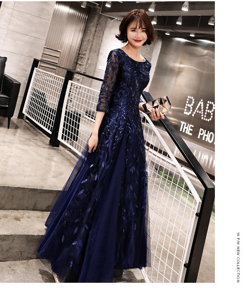 Fall 2024 New Evening Dress Women's Small Slim Student Host People's Congress Choir Anniversary Performance Costume