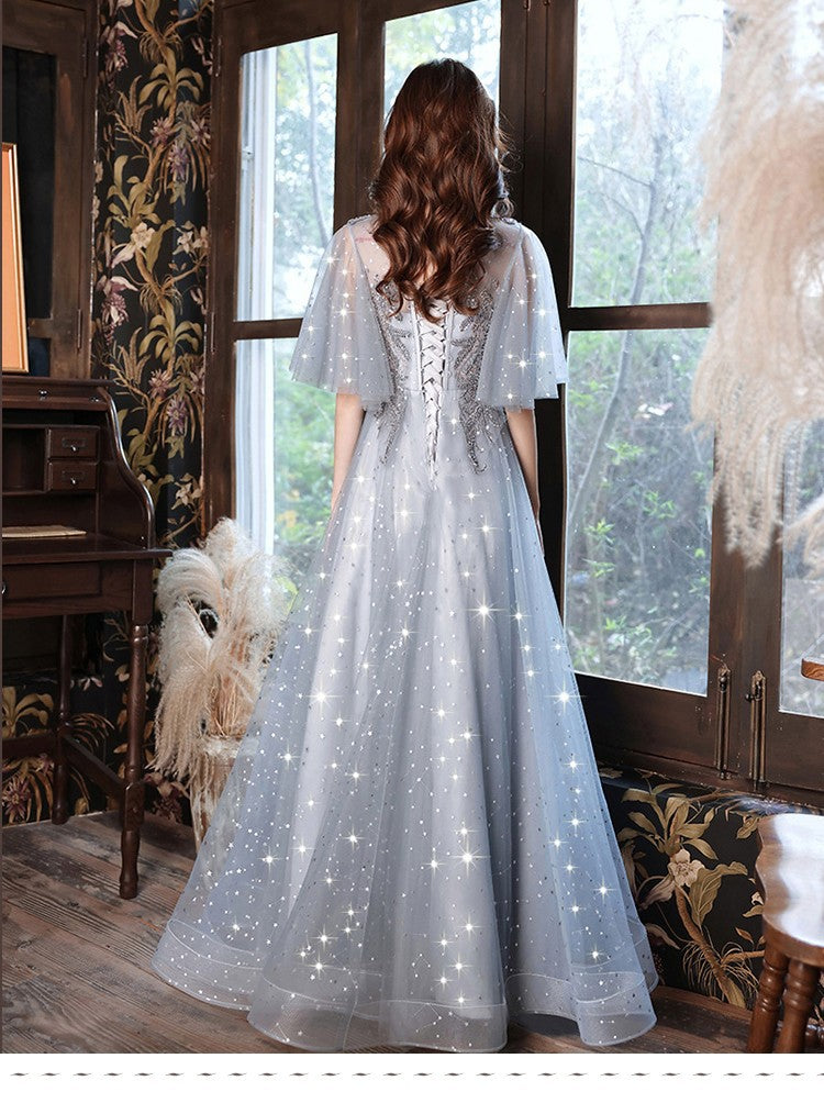 Plus Size Evening Dress Women's Plump Girls Slim Fit and Thin Cover Belly Banquet 100.00kg plus-Sized plus-Sized Bridesmaid Dress Dress Autumn