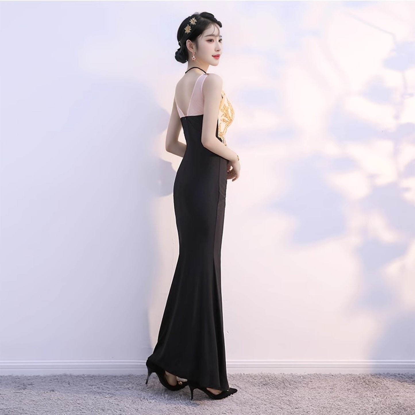 Sexy Dress Ladies Temperament Banquet Evening Dress Hotel KTV Club Public Relations Glade Dress Long Dress