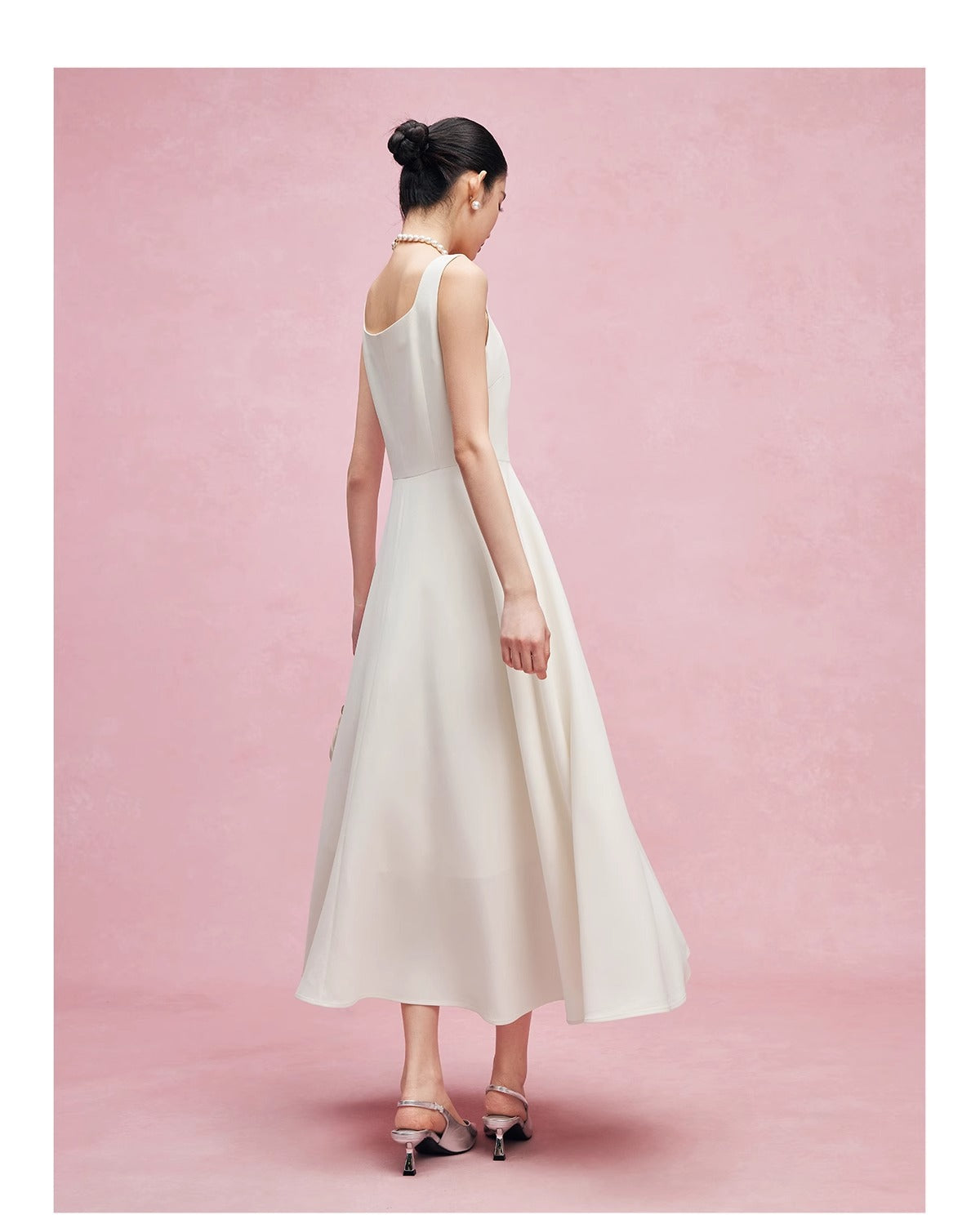 French Style White Dress 2024 New Sleeveless Vest Dress for Women Summer Fashion Slimming Long Dress