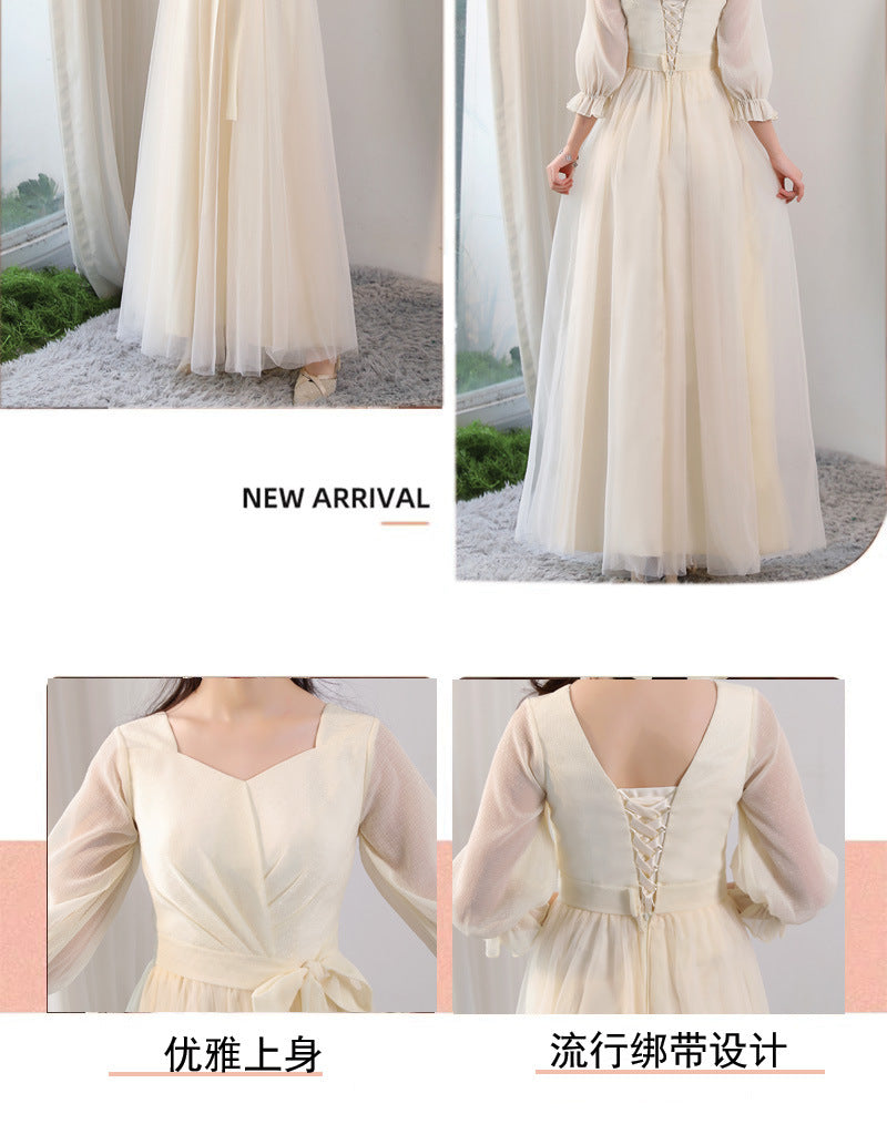 Bridesmaid Dress 2024 New Sisters Group Niche plus Size Slimming Adult Graduation Host Sisters Group Evening Dress