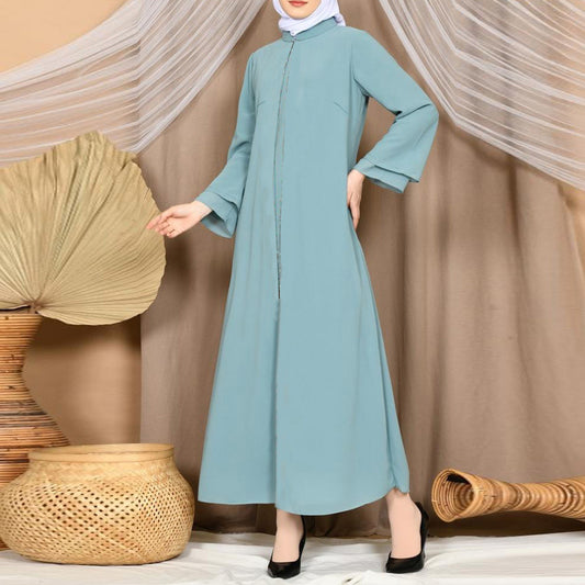 Foreign Trade 2024 Spring Independent Station Jalabiya Middle East New Muslim Women's Wear Slim Robe Dress