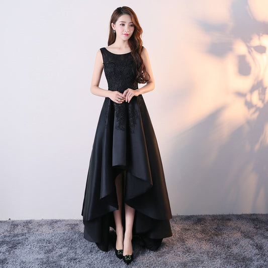 Evening Dress for Women 2024 New Simple Elegant Elegant Black Long Banquet Dignified Host Socialite Dress
