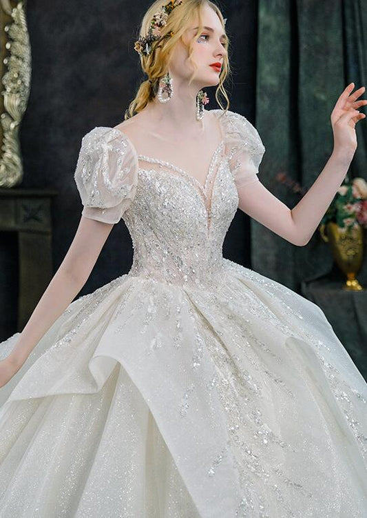 princess dress wedding dress dinner dress evening dress bridal dress new bride French retro temperament big tail high court wind small summer