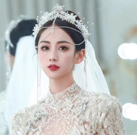 Crystal crown new water drop tassel modeling super fairy Heavy industry shining rhinestone photo wedding dress CROWN