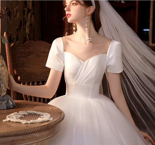 Gauze flag French satin light wedding bride new style temperament out together small