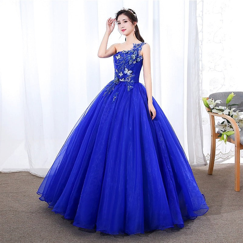 Evening Dress Host Costume Vocal Music Art Test Student Singing Bel Canto Solo Dress Women's Long Pettiskirt Winter
