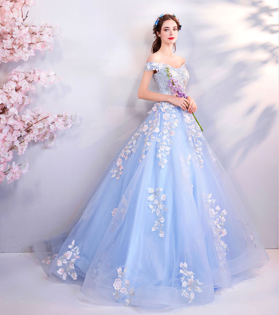 Super Fairy Wedding Dress 2024 Autumn Blue Flower Art Exam Catwalk Fashion Trend Foreign Trade Banquet Evening Dress for Women