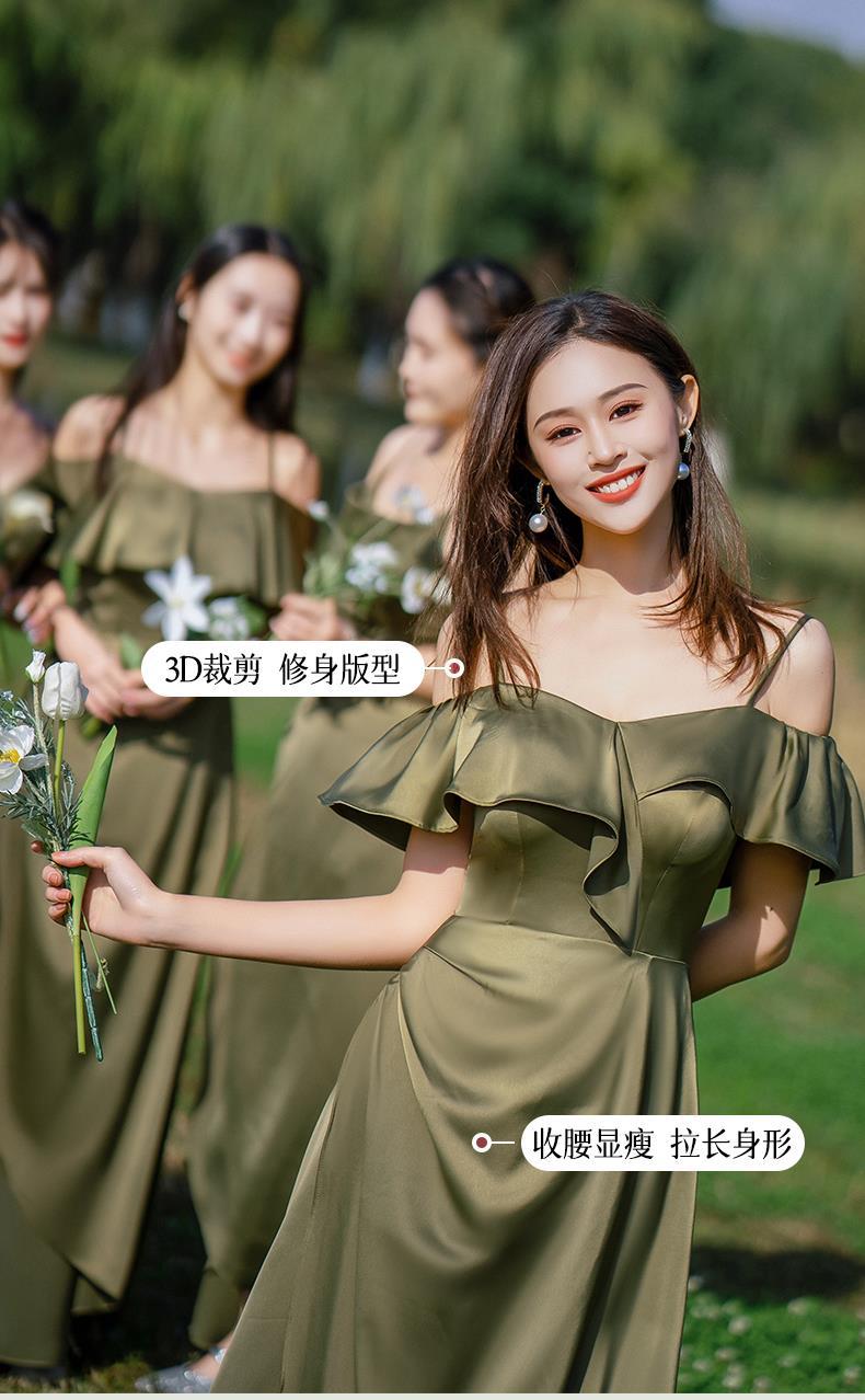 Bridesmaid Dress Girlfriends Group2023Summer New Satin Long Bridesmaid Dress for Sisters Graceful Mori Ladies Banquet