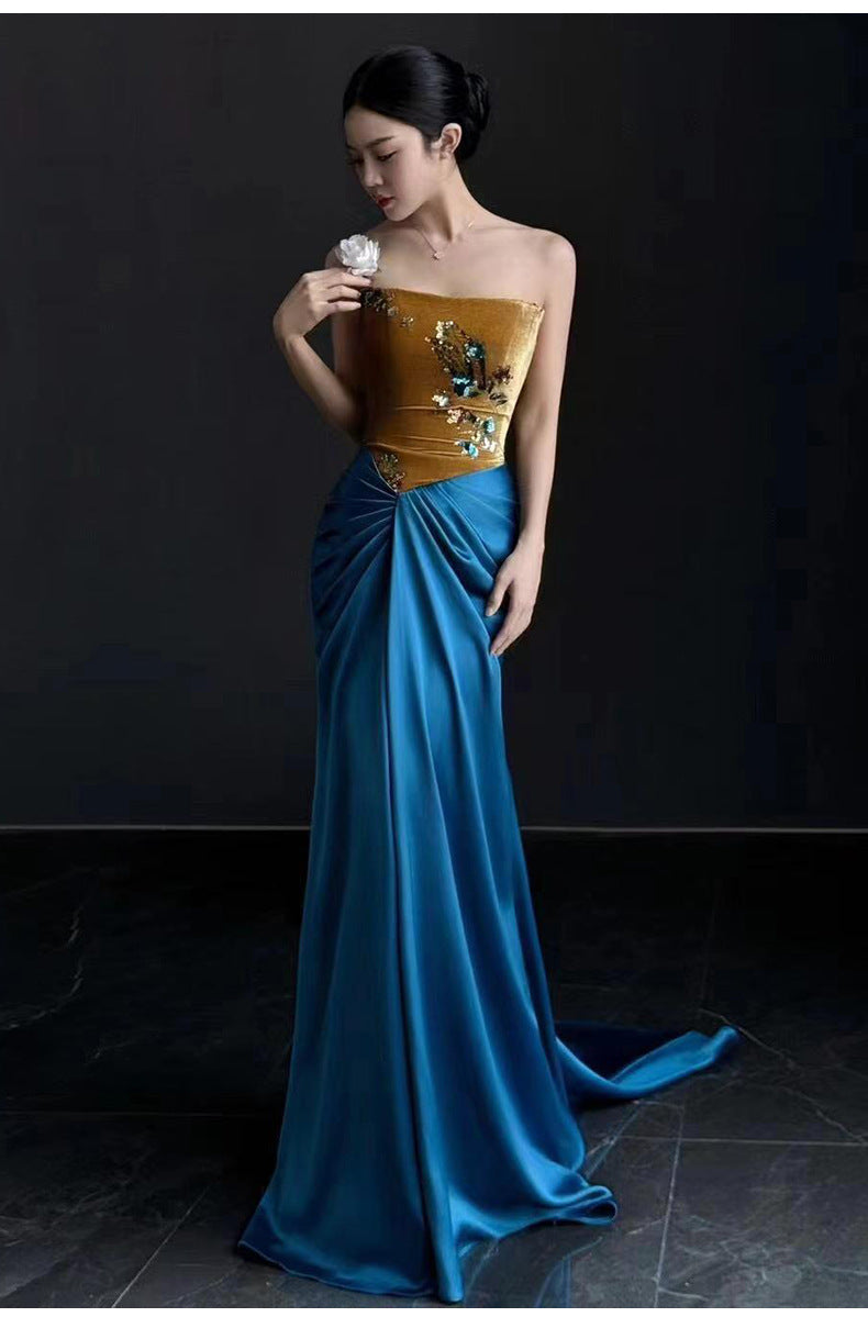 New Chinese Style Morning Gowns Women's 2024 New High-Grade National Style Bride Engagement Back-to-Door Formal Dress Women's Toast Clothing Back-to-Door Banquet