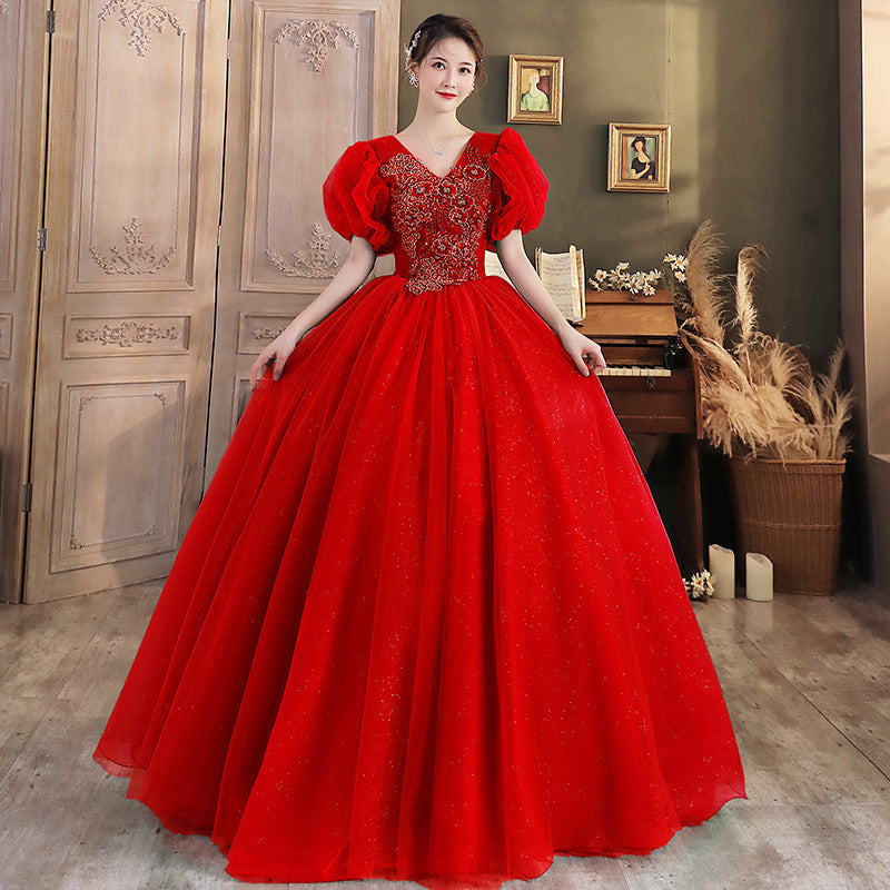 Evening dresses for Dinner dress Music Art Exam Host Solo Pettiskirt Student Performance Long Dress  H82909