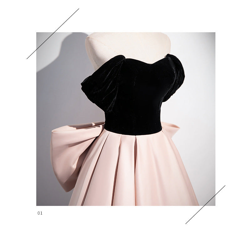 Evening Dress High-End Affordable Luxury Niche French Style High Sense Pink Banquet Annual Meeting Host Solo Vocal Music Art Test