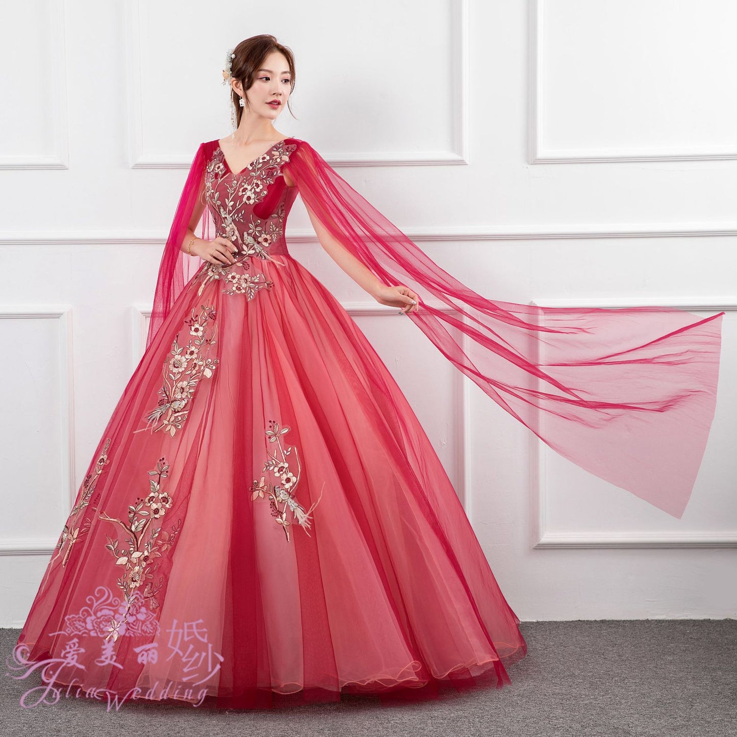 New Style Solo Beauty Evening Dress Women's Long Elegant Studio Colored Mesh Annual Party Performance Costume Banquet Pettiskirt Slimming