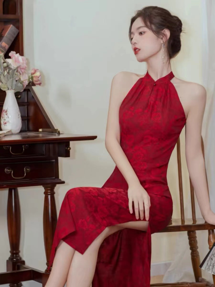 Morning Gowns New Chinese Cheongsam Bride Wedding Toast Dress Engagement Dress High-End Affordable Luxury Niche Red Dress Women