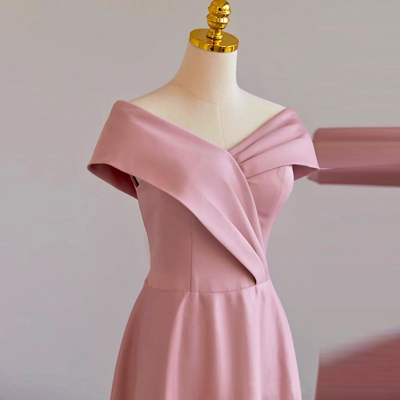 Bridesmaid Dress for Women 2024 New Summer Pink Small Wedding Daily Style Fairy Temperament Ladybros' Dress Women