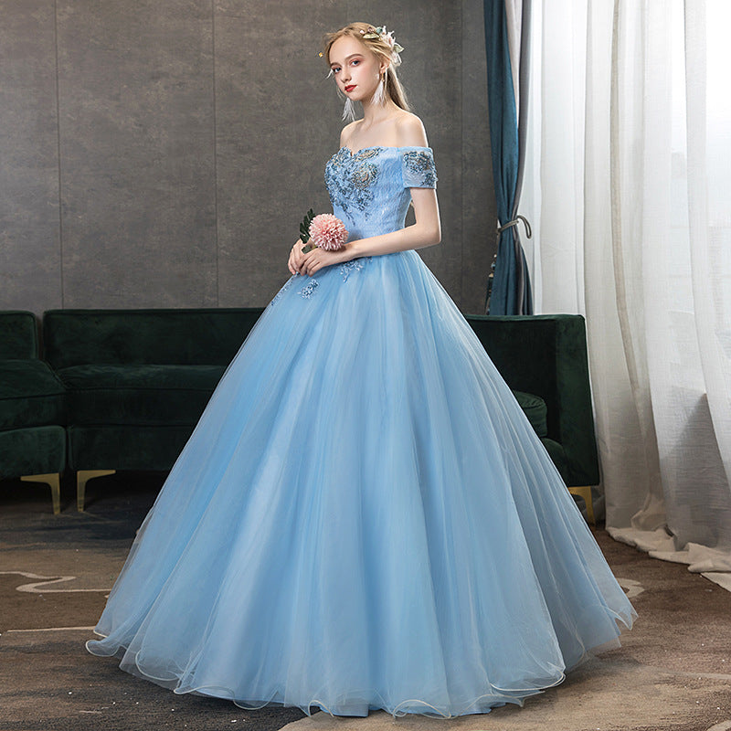 Evening Dress Pettiskirt Host Long Performance Dress Vocal Music Art Test Student Bel Canto Solo Stage Annual Party Dress Female