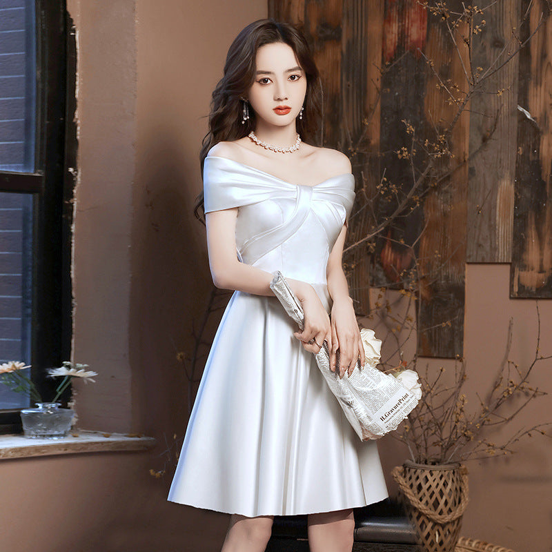 Young Banquet Dress Dress Women's 2024 New Elegant Host Dress Daily Style Engagement Evening Dress