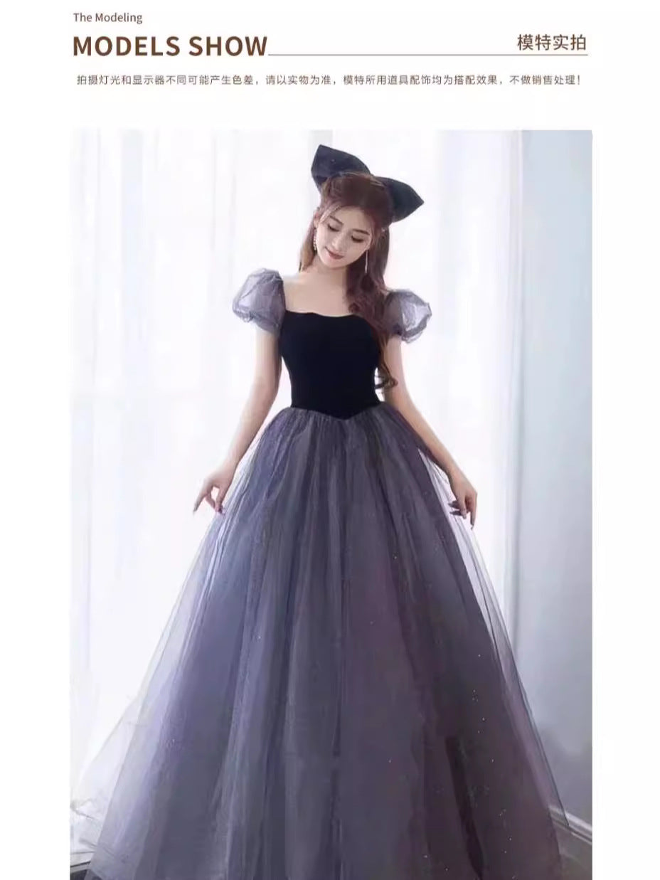 Evening Dress Purple Ball Gown Banquet Art Exam Dress Long Dresses H8829