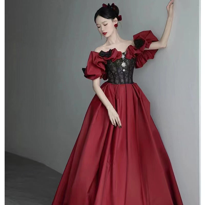 Princess Evening Dress 2023 New Banquet Host Dress Female Solo Art Exam Performance Dress Adult Ceremony Dress