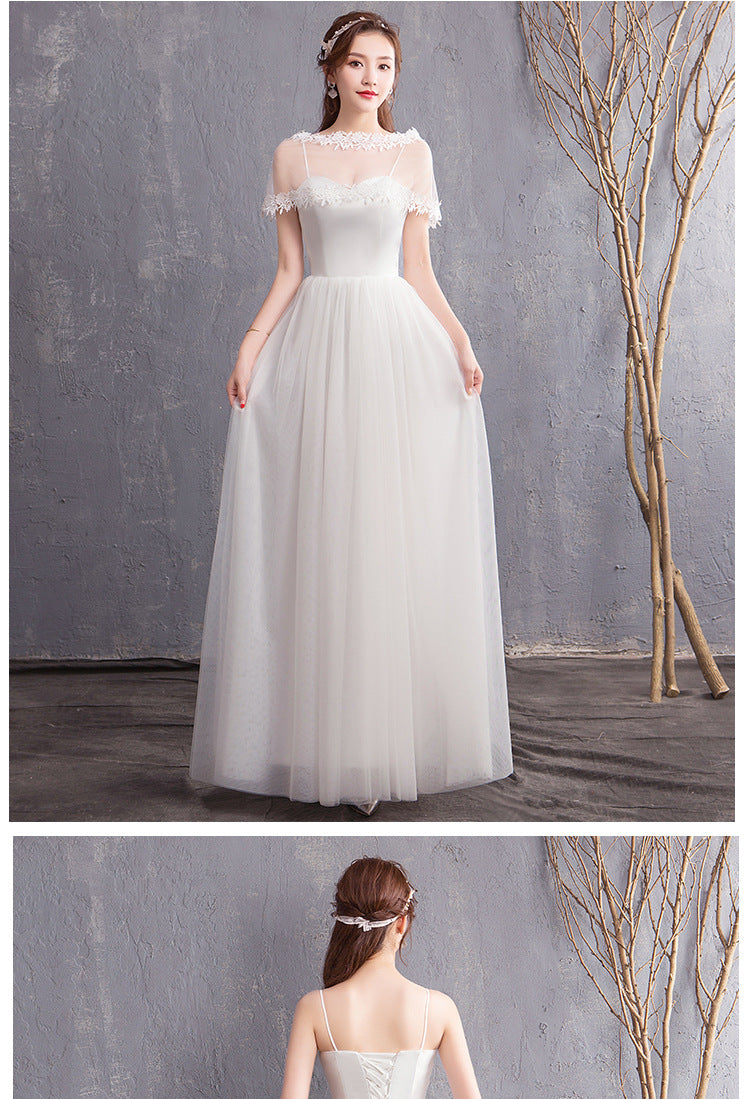 Performance Evening Dress Spring New Wedding Dress Bridesmaid Dress Strap Long Travel Photo Couple Photo Light Wedding Dress