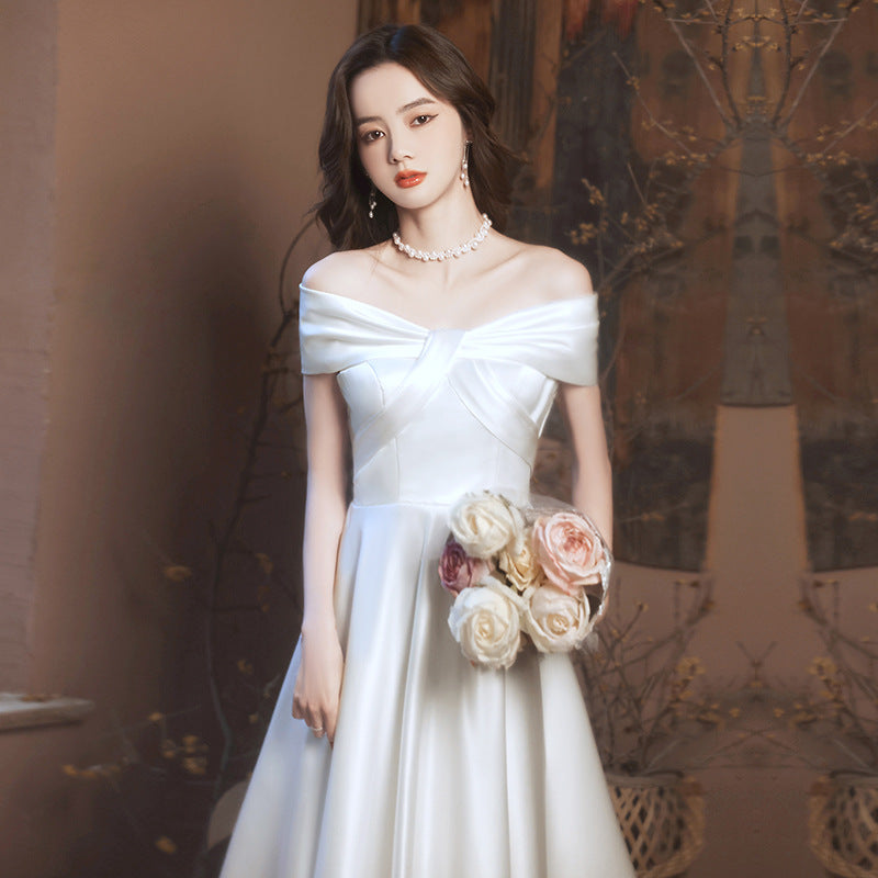 Young Banquet Dress Dress Women's 2024 New Elegant Host Dress Daily Style Engagement Evening Dress