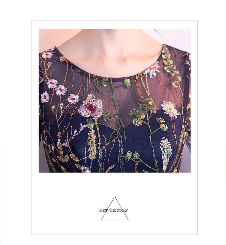 Banquet Evening Dress 040 New Fashion Elegant Dress for Women Small Dress Dress for Women Mid-Length Evening Dress