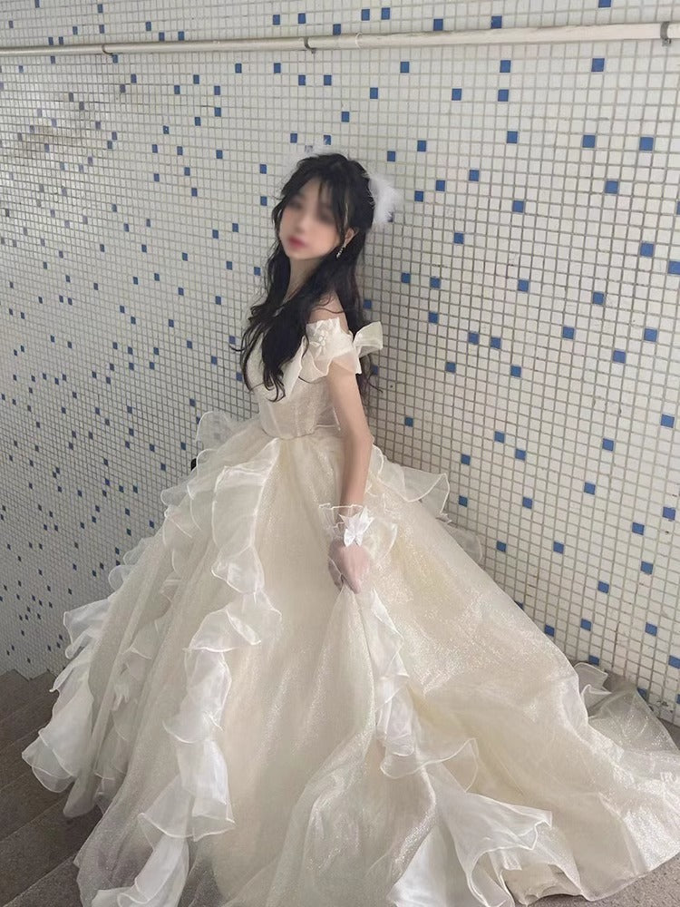 Princess Escape Evening Dress High-End Affordable Luxury 2024 New Fairy Host Pettiskirt Vocal Music Art Test Adult Ceremony