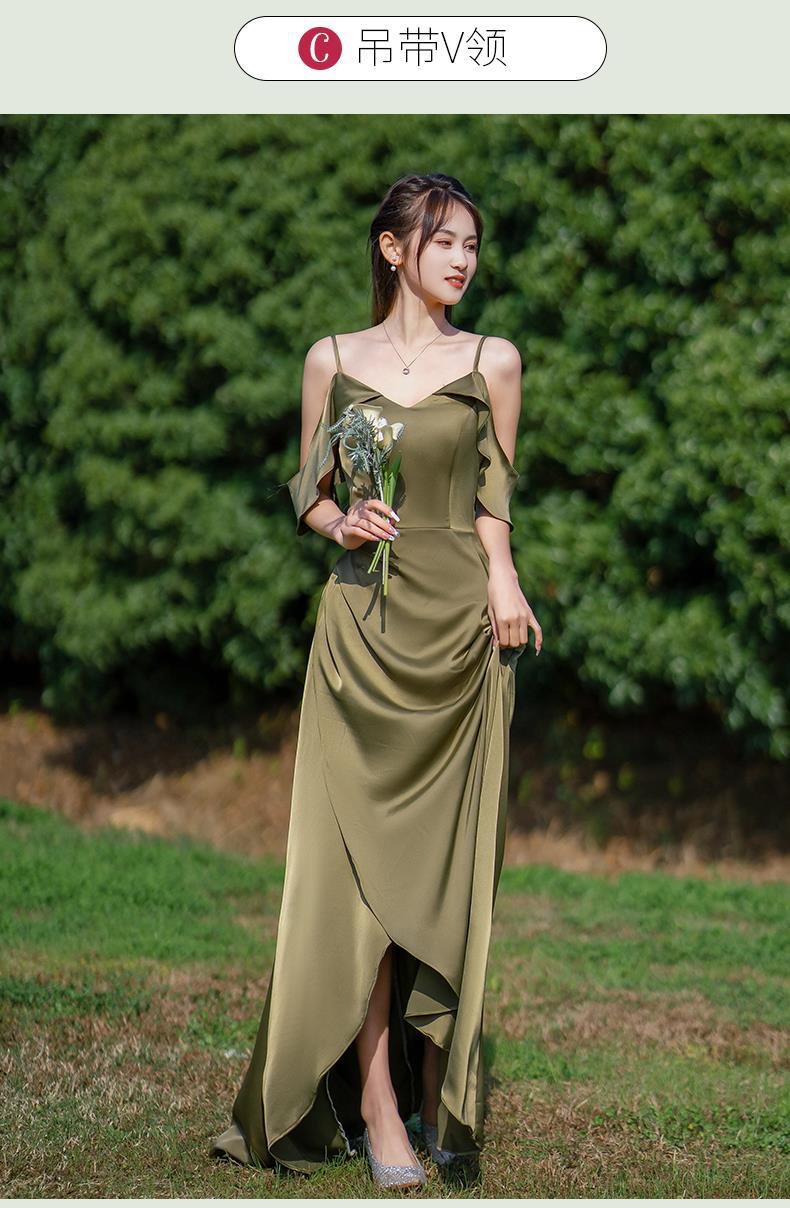 Bridesmaid Dress Girlfriends Group2023Summer New Satin Long Bridesmaid Dress for Sisters Graceful Mori Ladies Banquet