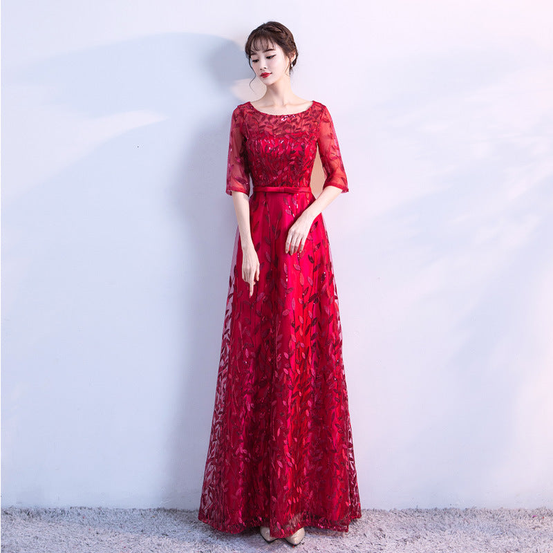 Fall 2024 New Evening Dress Women's Small Slim Student Host People's Congress Choir Anniversary Performance Costume