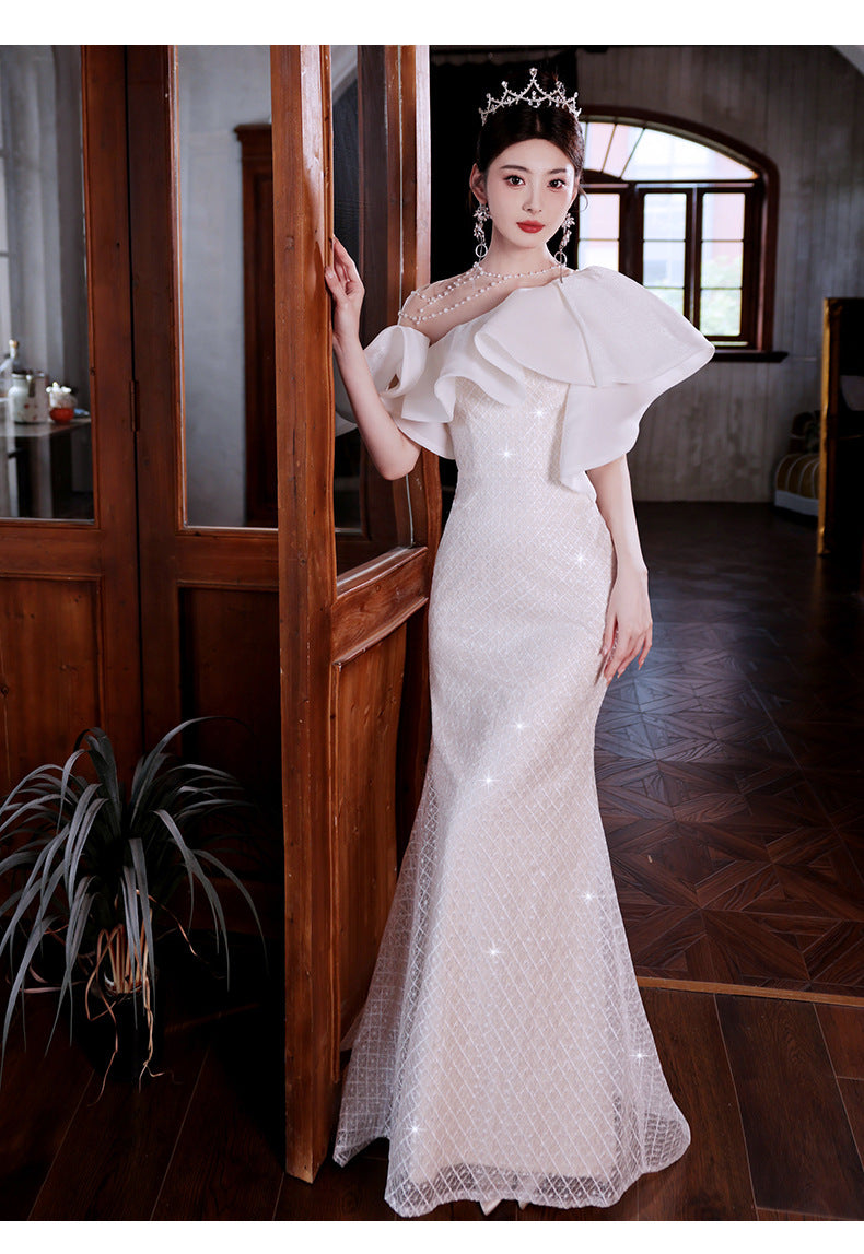 Evening Dress for Women Light Luxury Minority High-End High-Grade Host French Fishtail Heavy Industry Party Elegant