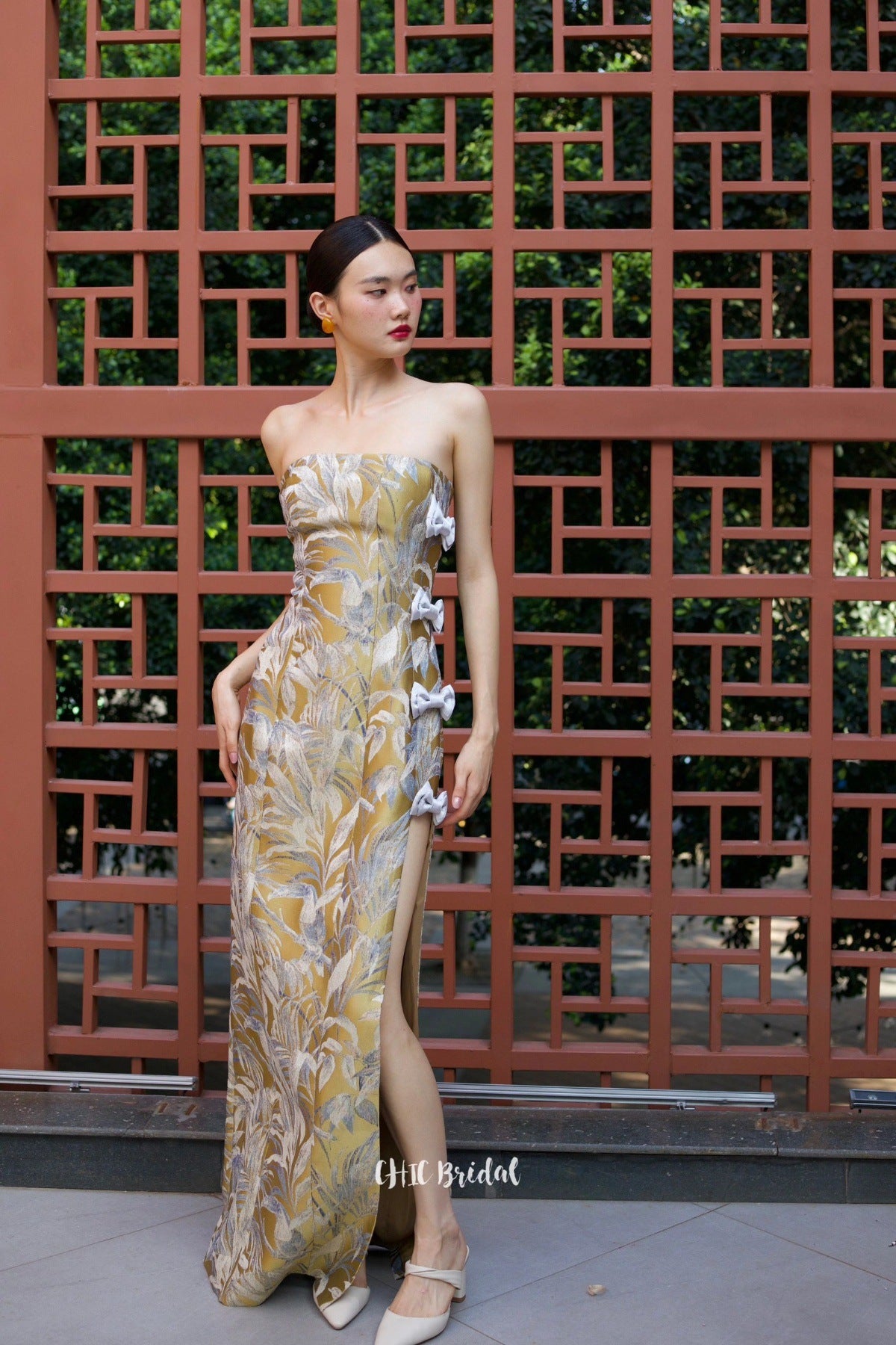 New Chinese Style Retro Minority Morning Gowns Toast Clothing Bride Engagement Formal Dress Daily Style Banquet Printing Dress Women