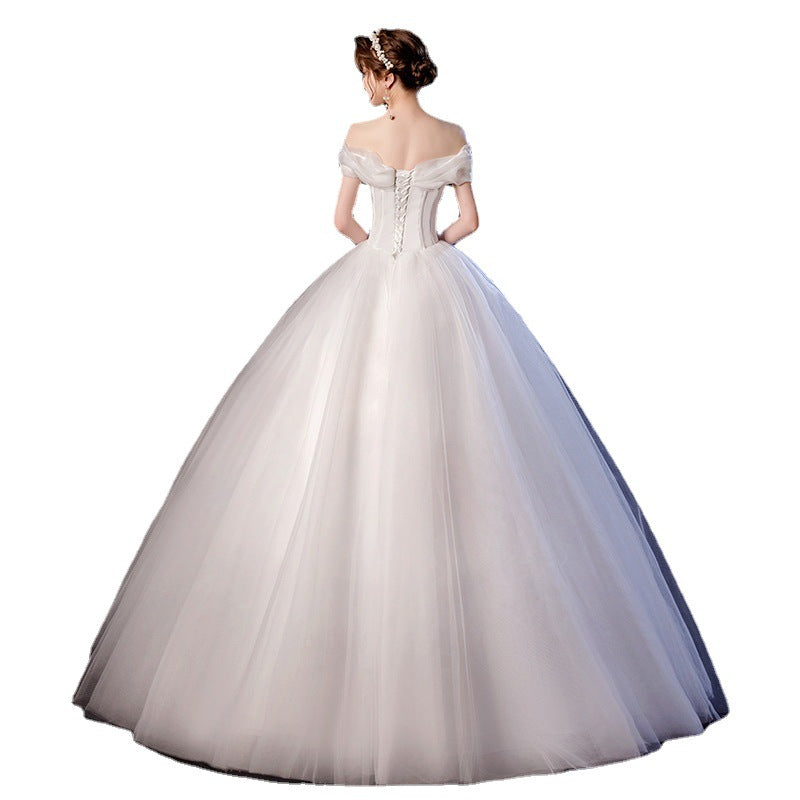 [Customized] Wedding off-Shoulder Strap Floor-Length Tube Top Wedding Pettiskirt Light New Wedding Dress Korean Manufacturer