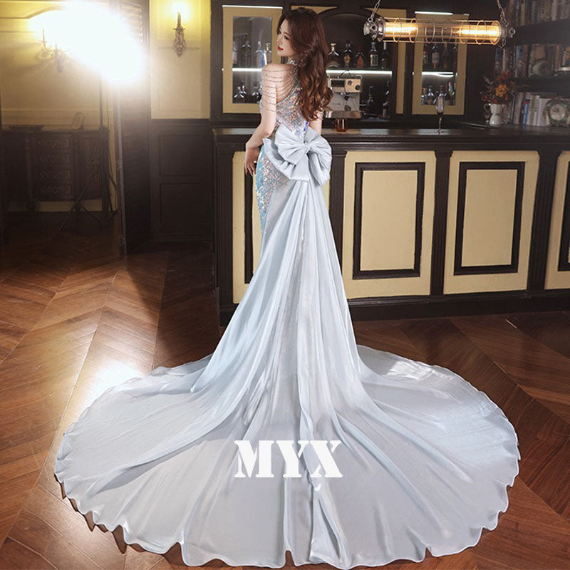 Evening Dresses Fishtail Dress Women's High-End Luxury Big Brand High-End Temperament Banquet Trailing Wedding Dress High-Grade Halter H82933