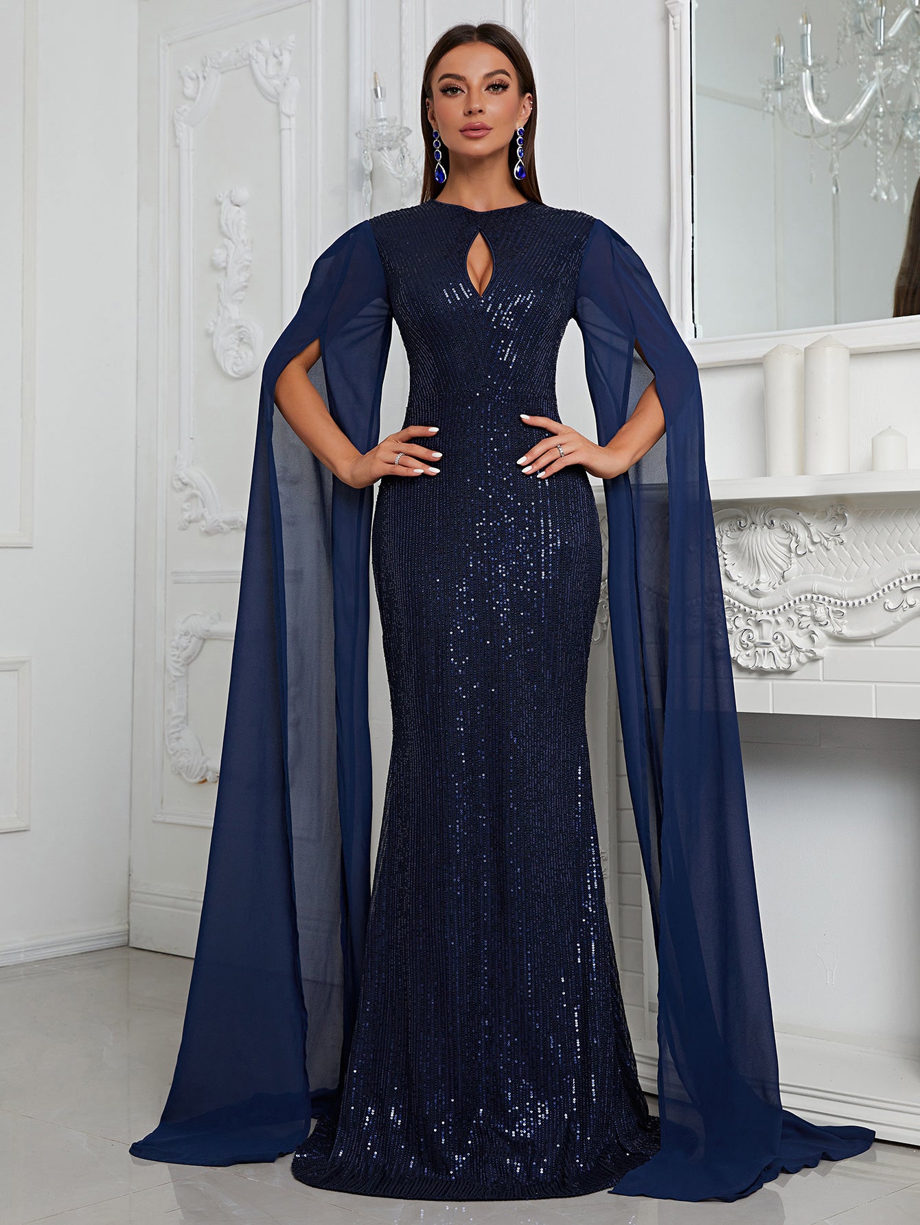 Cross-Border Dance Formal Dress Elegant Long Banquet Evening Dress Broken Size Leak-Picking Special Session