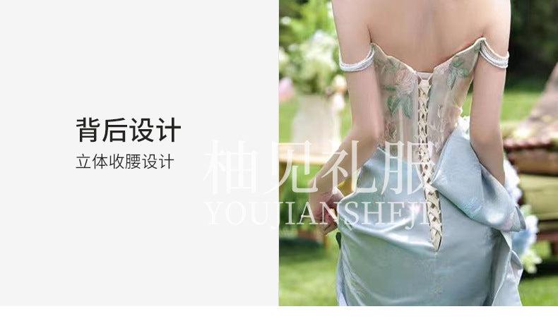 New Chinese Style Morning Gowns Women's 2024 New High-Grade Wedding Toast Clothing Light Luxury Minority Bride Engagement Formal Dress Summer