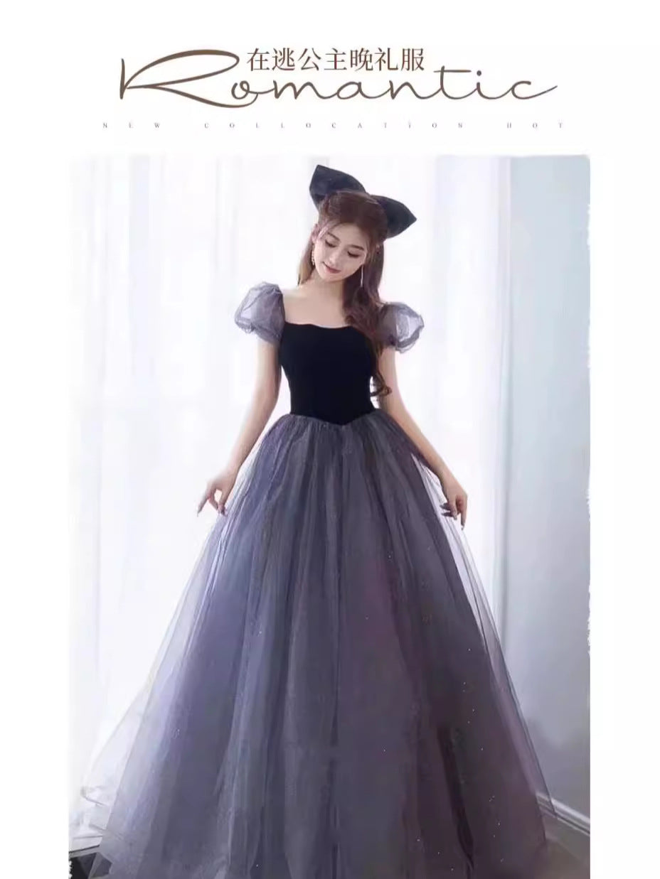 Evening Dress Purple Ball Gown Banquet Art Exam Dress Long Dresses H8829