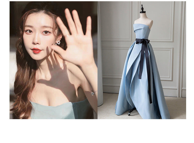Evening Dress for Women 2024 Winter New Banquet Socialite Host's Dress Dress Women Sexy Evening Dress Long